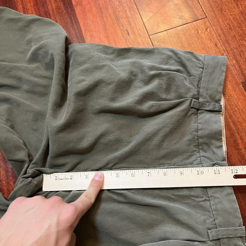 Tommy Bahama Pants Mens 36x34 Olive Green Silk Pleated Preppy Casual Wedding